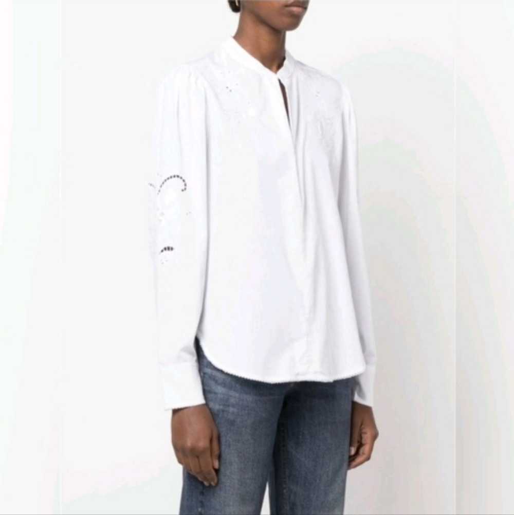 rag & bone jade long sleeve blouse white cotton Sz S